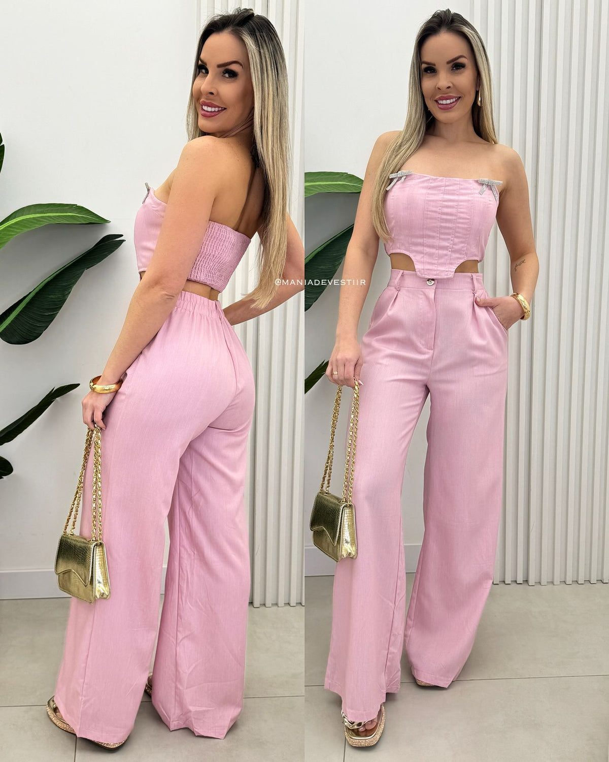 Conjunto Natasha Rosa Envelhecido 72103