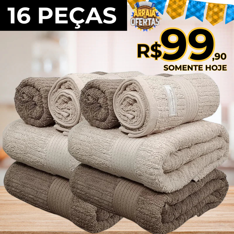 JOGO TOALHAS BANHÃO FIO PENTEADO - OFERTA ESPECIAL